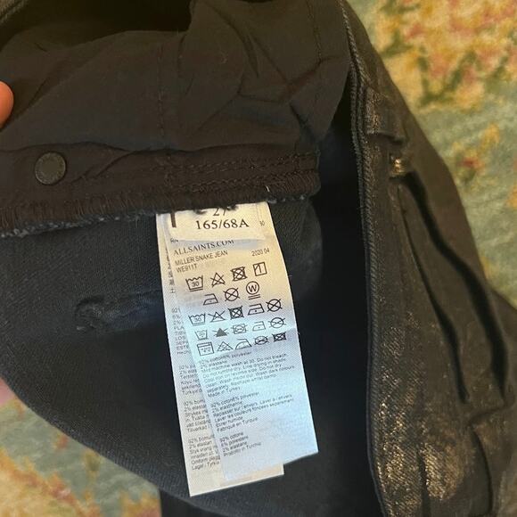 NWOT AllSaints Metallic Snake Print Miller Jean Pants - Picture 10 of 10